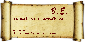 Baumöhl Eleonóra névjegykártya